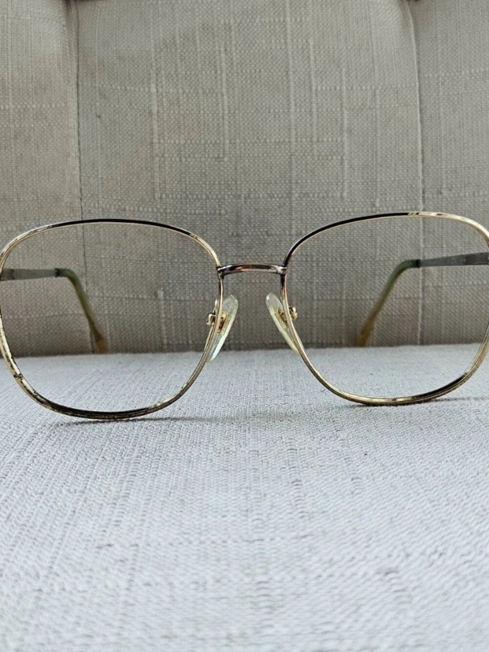 Vintage AO Safety Men Eyeglasses Frame Gold Tone Eyewear Z87 Glasses Frame only